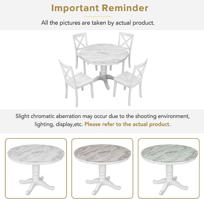 Harper & Bright Designs 5 Pieces Dining Table and Chairs Set for 4 Persons, Kitchen Room Solid Wood Table with 4 Chairs