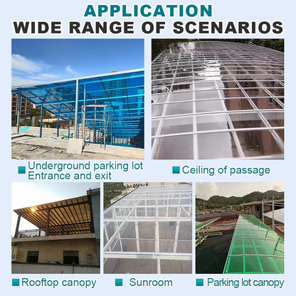 Daylighting Roof Panels Outdoor Sunshade Canopy Panels Greenhouse Panels Not Easy to Deform Easy to Assemble for Outdoor Shed Panels.(Transparent,2x26.2ft)