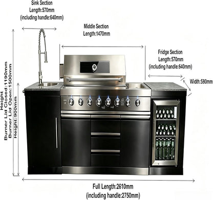 Outdoor Kitchen Cabinet, Outdoor Cooking Station Storage Island | Backyard Kitchen Island For Patio And Garden, Outdoor Kitchen Set With Cabinet Storage Design For Home Dining And Gatherings