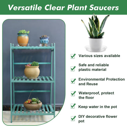 100 Pack 4 Inch Plant Saucer Clear Plant Saucers for Indoors Flower Pot Saucers Small Plants Plate Dish Succulent Pot Saucer Plants Trays for Pots Bulk Plastic Tray for Flower Cactus Nursery Pots