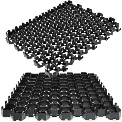 Vodaland Permeable HexPave System - Grass & Gravel Pavers - 100% Recycled PPE Plastic, Handles 27,000 lbs, 1" Depth, 65 s.f / 22 Units