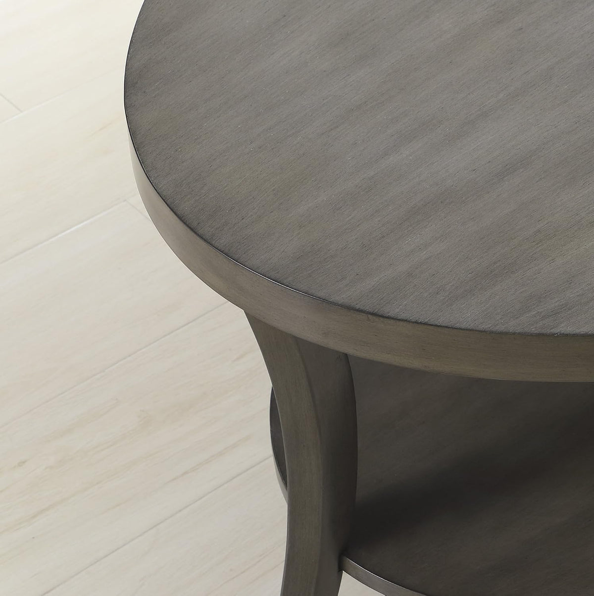 Roundhill Furniture Perth Contemporary Oval Shelf End Table, Gray