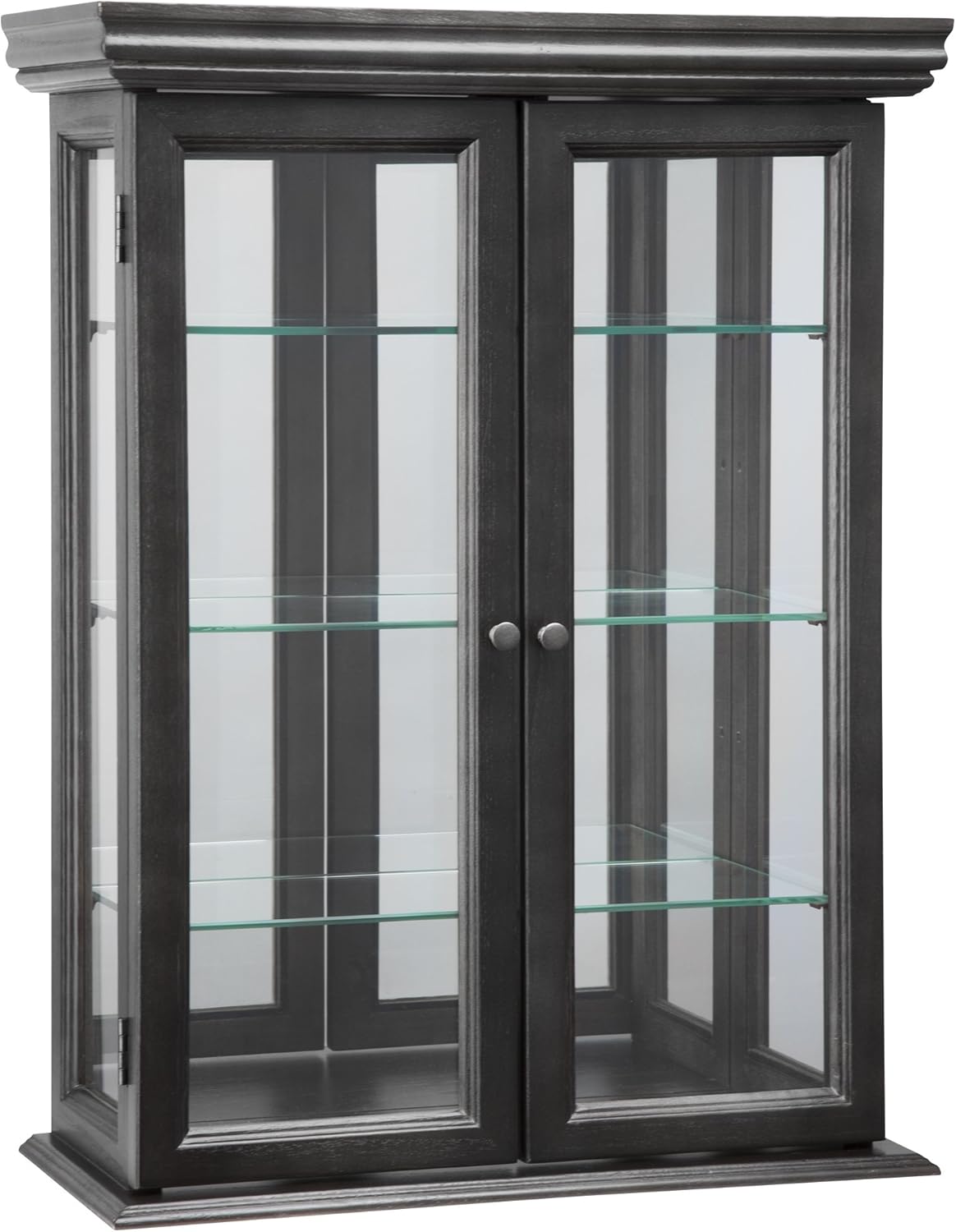 Design Toscano Country Tuscan Hardwood Wall Curio Cabinet: Ebony Black Finish