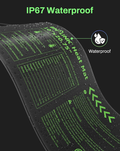 BN-LINK Seedling Heat Mat with Thermostat Controller Combo Set, 10" x 20.75" Plant Heating Mat for Seed Starting with Temperature Control for Indoor Growing, Plants Germination