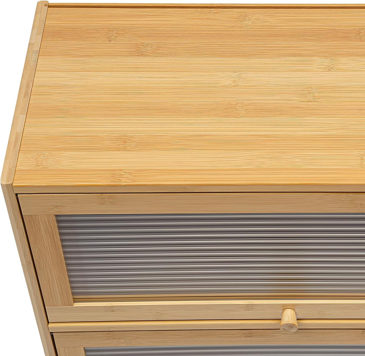 3-Tier Kitchen Storage Cabinet, Countertop Pantry Sideboard with Clear Flip-Up Door Tabletop Storage Cabinet with Large Capacity for Home Kitchen Dining Room Study Room Living Room