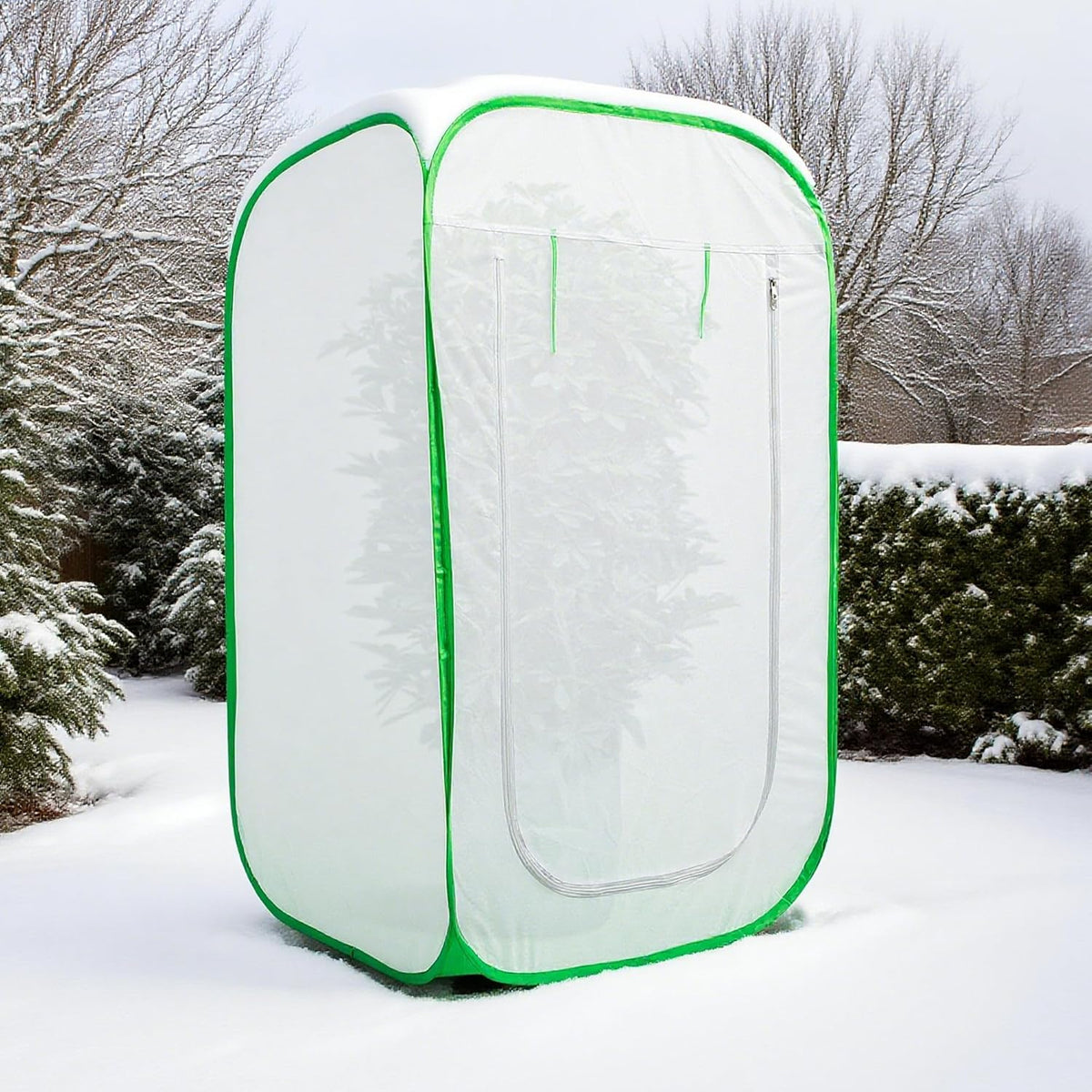 28 x 28 x 48 Inch Pop Up Winter Frost Plant Cover, Gardening Plants Freeze Protection Tent, Warm Plant Protector Enclosure for Snow Frost Protection Indoor & Outdoor