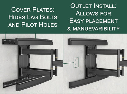 ynVISION.DESIGN Heavy Duty Full Motion TV Wall Mount for 65-100" TVs, XXL | Extends up to 31.5in, tilt swivel leveling, max VESA 800x600, fits flat, LED, LCD, OLED, 4K TVs, Max 154 LBS