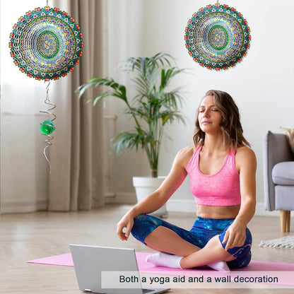 Mandala Rich Love Wind Spinner - 3D Kinetic Wind Spinners | 12″ Laser Cut Stainless Steel Hanging Sculpture & Catcher for Outdoor Garden Yard Decor | Mandala Gifts for Mom, Dad, Women, Men