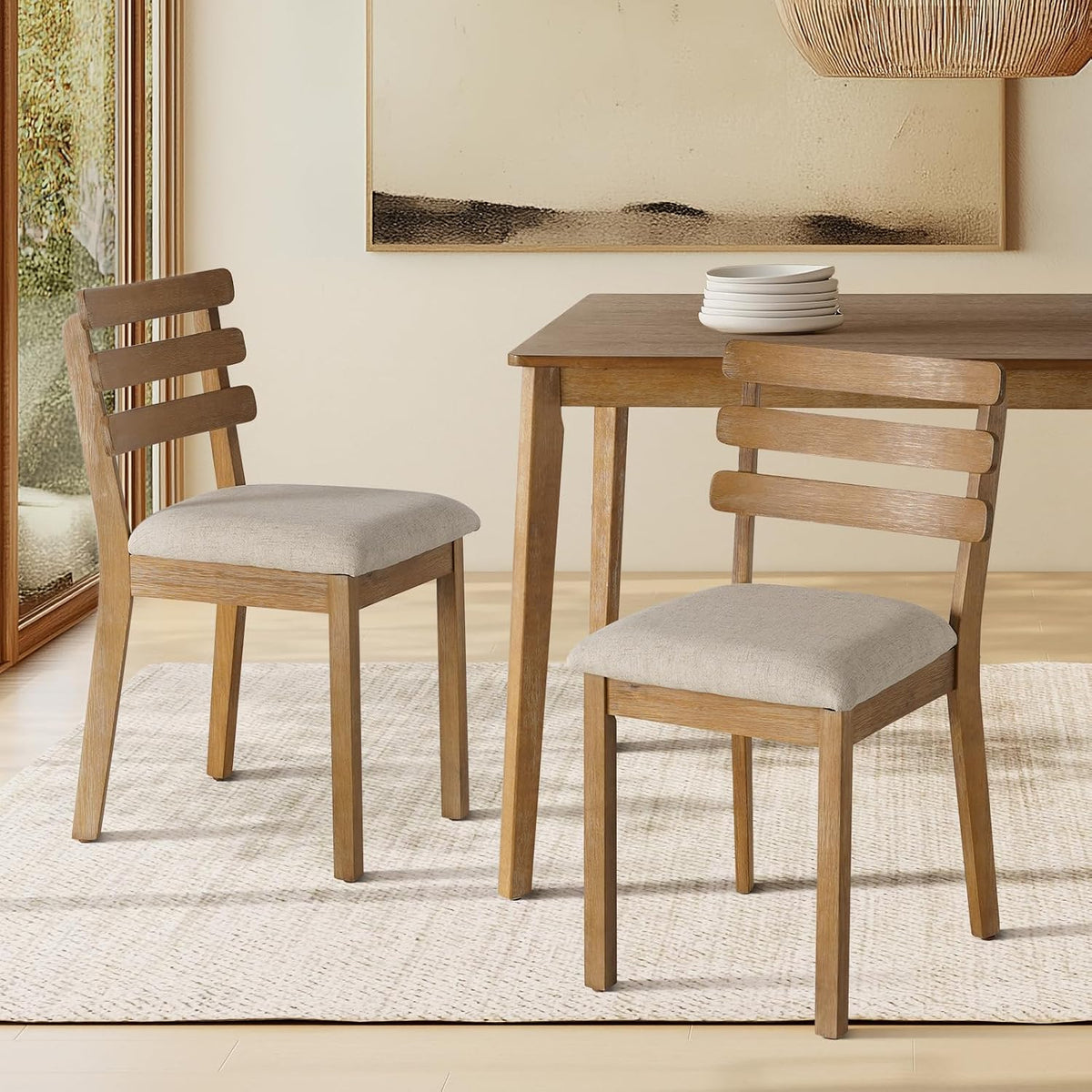 SIMTONAL Farmhouse Dining Chairs, 2 Pcs