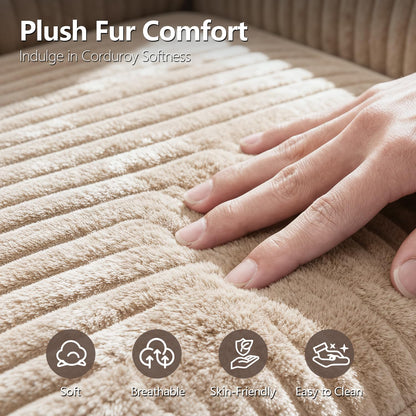 67" Oversized Chaise Lounge Chair Indoor, Soft Cloud Couch, Camel