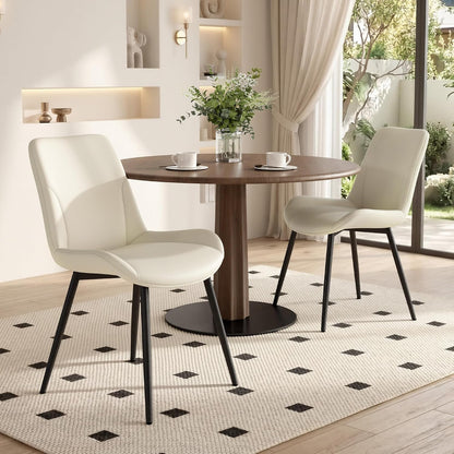 Miereirl Dining Chairs Set of 4, Modern Upholstered Dining Chairs, Kitchen Chairs with Cushioned Seat and Back, Armless Side Chairs with Metal Legs for Dining Room Kitchen