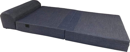 D&D Futon Furniture Sleeper Chair Folding Foam Bed, Portable Studio Guest Sofa Beds 6 x 32 x 70 Denim
