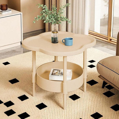 2-Tier Side Table with Removable Tray, Modern Small Coffee End Table for Living Room, Bedroom, Balcony, Indoor Outdoor Use (Black, One Size)