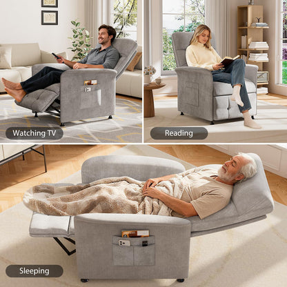Power Recliner Chair with Heat & Massage, Electric Recliner for Elderly