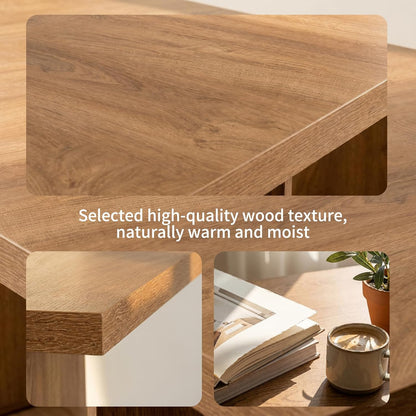 HIPIHOM 70.8'' Large Wooden Dining Table with 6 Open Storage Shelves,Multifunctional Kitchen Table and Computer Workstation, Suitable for 4-6 People, Family Dining Room