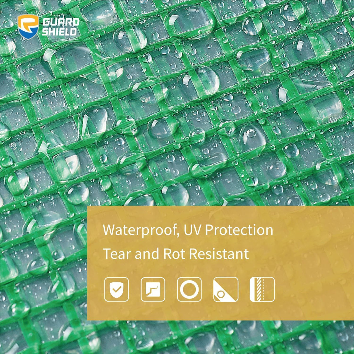 GUARD SHIELD Clear Green Tarp Heavy Duty 20x30 Feet Waterproof for Greenhouse Outdoor Garden Poly Cover UV Resistant 3x3 Weave 10mil