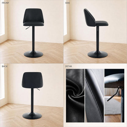 COLAMY MALOL 360° Swivel Bar Stool, Counter Height Chair with Silent Rotation, High-Density Foam Cushion, Solid Wood Frame, Footrest & Anti-Slip Pads for Kitchen Islands and Home Bars (Grey, 30.5")