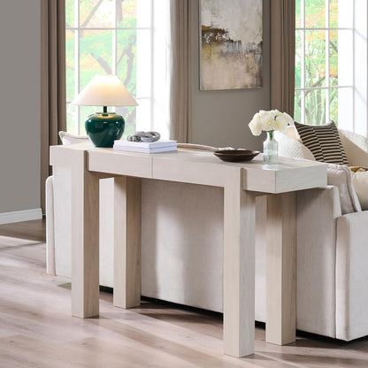 OKD Modern Farmhouse Entryway Table with 2 Drawers, 63" Wooden Console Table with Storage for Hallway, Behind Sofa, Living Room, White Alder
