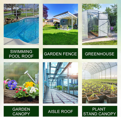 Tatuo 36 Pack 4' X 2' X 0.16'' Polycarbonate Greenhouse Panels Polycarbonate Sheets Twin-Wall Roof Panels Waterproof UV Protected Clear Corrugated Plastic Roofing for Greenhouse Replacement