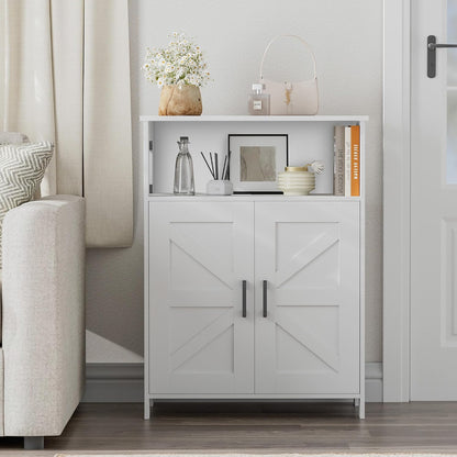 Homhedy Farmhouse Bathroom Storage Cabinet with Doors, Small Floor Cabinet