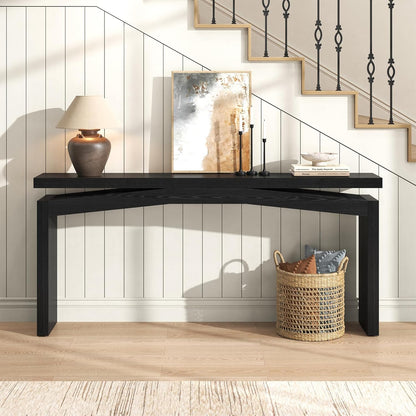Epecoya 63-Inch Black Console Tables for Entryway Mid Century | Wooden Sofa Table Behind Couch, Entryway Console Tables for Living Room, Entry Way, Hallway