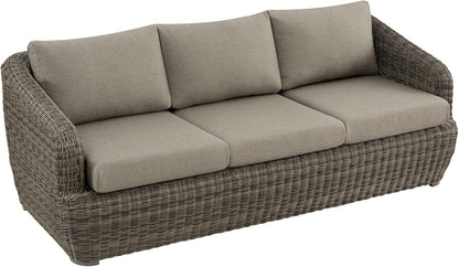 CHITA Patio Wicker 3-Seater Sofa with Removable Cushion, Backyard Rattan Chair for Sunrooms, Patios, Decks, Fully Assembled