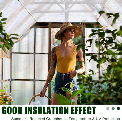 Tatuo 12 Pack 4' X 2' X 0.16'' Polycarbonate Greenhouse Panels Polycarbonate Sheets Twin-Wall Roof Panels Waterproof UV Protected Clear Corrugated Plastic Roofing for Greenhouse Replacement