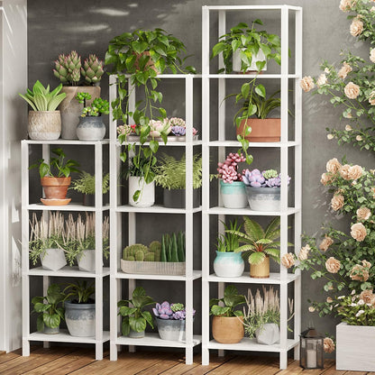 TUTOTAK Bookshelf, 6-Tier Tall Book Shelf, Narrow Bookcase for Small Space, DIY Stackable Bookshelf, for Living Room, Office, Study, Entryway, Industrial, White BS01BW006