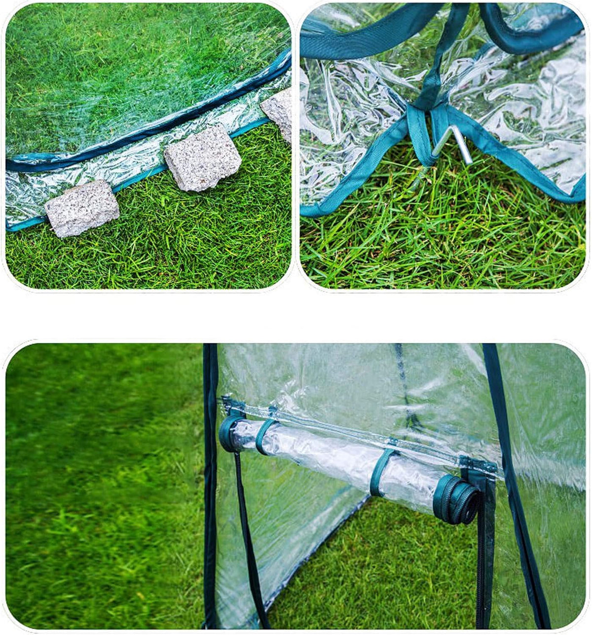 porayhut Pop Up Greenhouse Cover Flower House Mini Gardening Plant Flower Sunshine Room Room,Backyard PVC Greenhouse Cover for Cold Frost Protector Gardening Plants