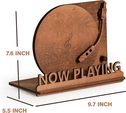BS-VOG Now Playing Vinyl Record Stand, Tabletop Holder, Gift for LP Lover | Displays Current Album, Real Vinyl-Like Groove Feel, Easy to Assembly, Now Spinning Vinyl Stand Storage for Albums Magazine