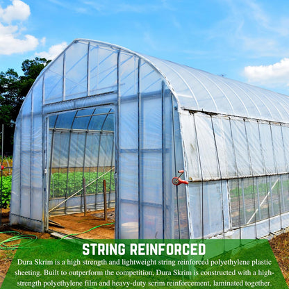 Farm Plastic Supply - String Reinforced 4 Year UV Resistant 10 mil Clear Greenhouse Plastic Sheeting - 4 Year UV Resistant Polyethylene Greenhouse Film, Hoop House Green House Cover (54' x 25')