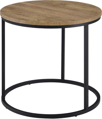 Coaster Home Furnishings - Lainey - Wood and Metal - End Table with Round Top, Open Metal Base and Rustic Style - Living Room - 23-Inch - Mango - 736037