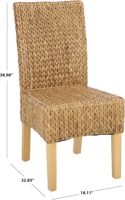 SAFAVIEH Furniture - Luz Dining Chair Set of 2 - Coastal Design - Natural Pine Solid Wood - Ideal for Dining Room, Kitchen, 18.5" Seat Height (SEA8016C-SET2)