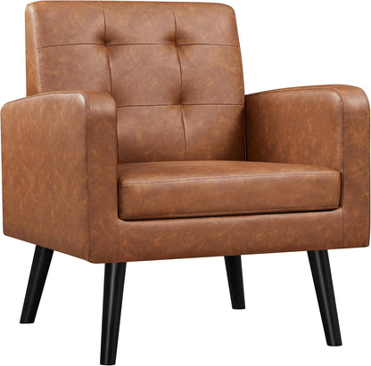 Yaheetech Mid Century Accent Chair Living Room Chair Retro Brown