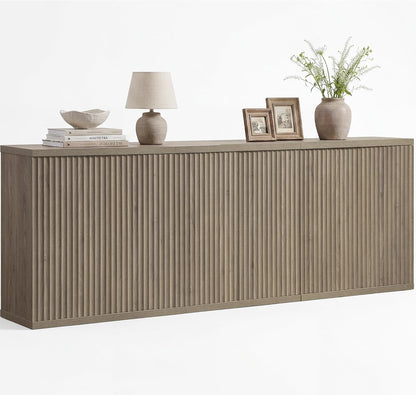 SICOTAS Buffet Cabinet with Storage Sideboard Cabinet with Doors & Shelves | Accent Sideboard Modern Credenza Fluted Storage Cabinet Mid Century Media Console for Living Room Kitchen Dining Hallway