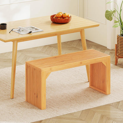 Giantex 36" Bamboo Dining Bench, 660Lbs Capacity, 2-Person Kitchen Table Bench for Living Room, Bedroom, Bathroom, Entryway Hallway, Front Door, End of Bed, Indoor Outdoor Use, 1 Pack