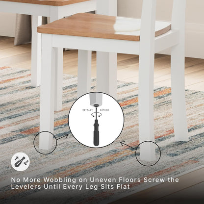 Signature Design by Ashley 6-Piece Dining Table Set with Bench and Chairs | Solid wood frame, Rubberwood, MDF, Wipe-clean mango wood veneer, 2-tone farmhouse style, Gesthaven Series