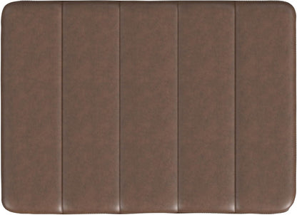 HomePop 22" Theodore Channel Tufted Ottoman - Brown Faux Leather