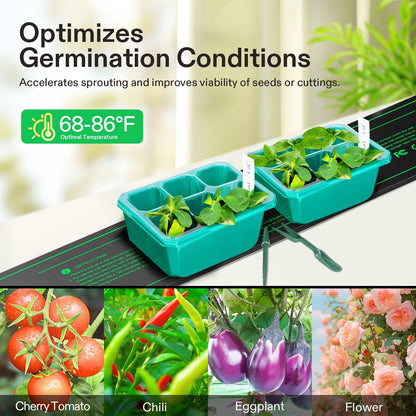 VIVOSUN Durable Waterproof Seedling Heat Mat 3" x 20" UL & MET-Certified Heating Pad for Hydroponic, Kombucha Tea, Brewing, Fermentation & Plant Germination