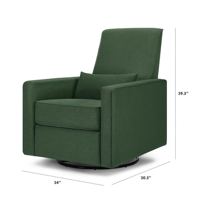 Davinci Piper Upholstered Recliner and Swivel Glider in Pine Green, Greenguard Gold & CertiPUR-US Certified