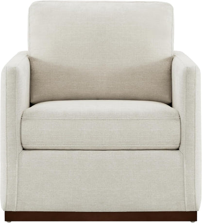CHITA Swivel Accent Chair, FSC Certified Wood Frame, Fully Assembled, Linen | Linen Fabric Arm Chair with 360° Swivel Wood Base, Mid Century Modern Living Room Chair, 33"Dx30"Wx33"H, 300 Lb Capacity