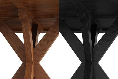 Solid Wood Round Dining Table for 4-6, Wooden Intersecting Pedestal Base, Farmhouse Round Dining Room Table for Home Dining Room, Kitchen, Living Room