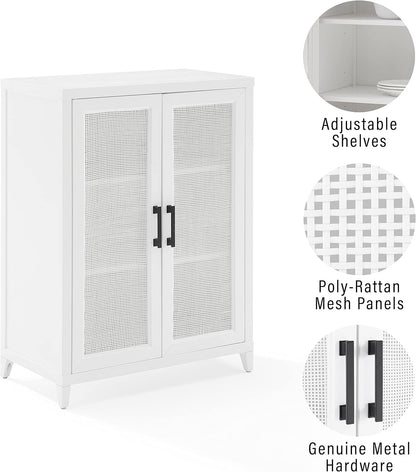 Crosley Furniture Milo Stackable Pantry Storage Cabinet with Shelves, Kitchen, Dining, or Laundry Room, White