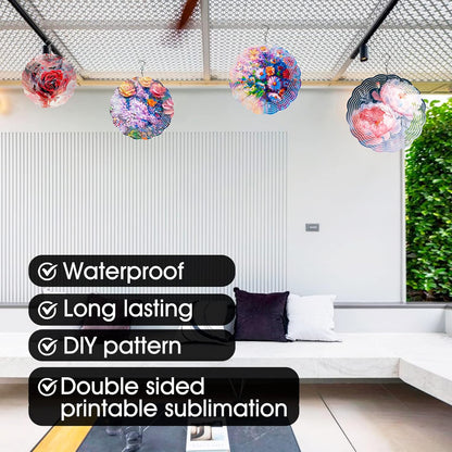 10 Pack Sublimation Wind Spinner Blanks 6 Inch Wind Spinners Sublimation Blanks 3D Aluminum Metal Wind Spinners for Yard and Garden Indoor Outdoor Window Porch Decoration Round (10 Pcs 6 Inch)