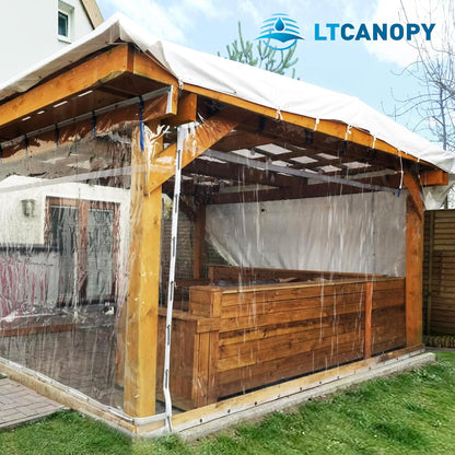 Clear Tarp 10 x10FT, 20 Mil Clear Vinyl Tarp, Small Cover Plastic Sheeting with Grommets, Double-Stitched Reinforced Edges, Heavy Duty Tarps Waterproof and Tearproof