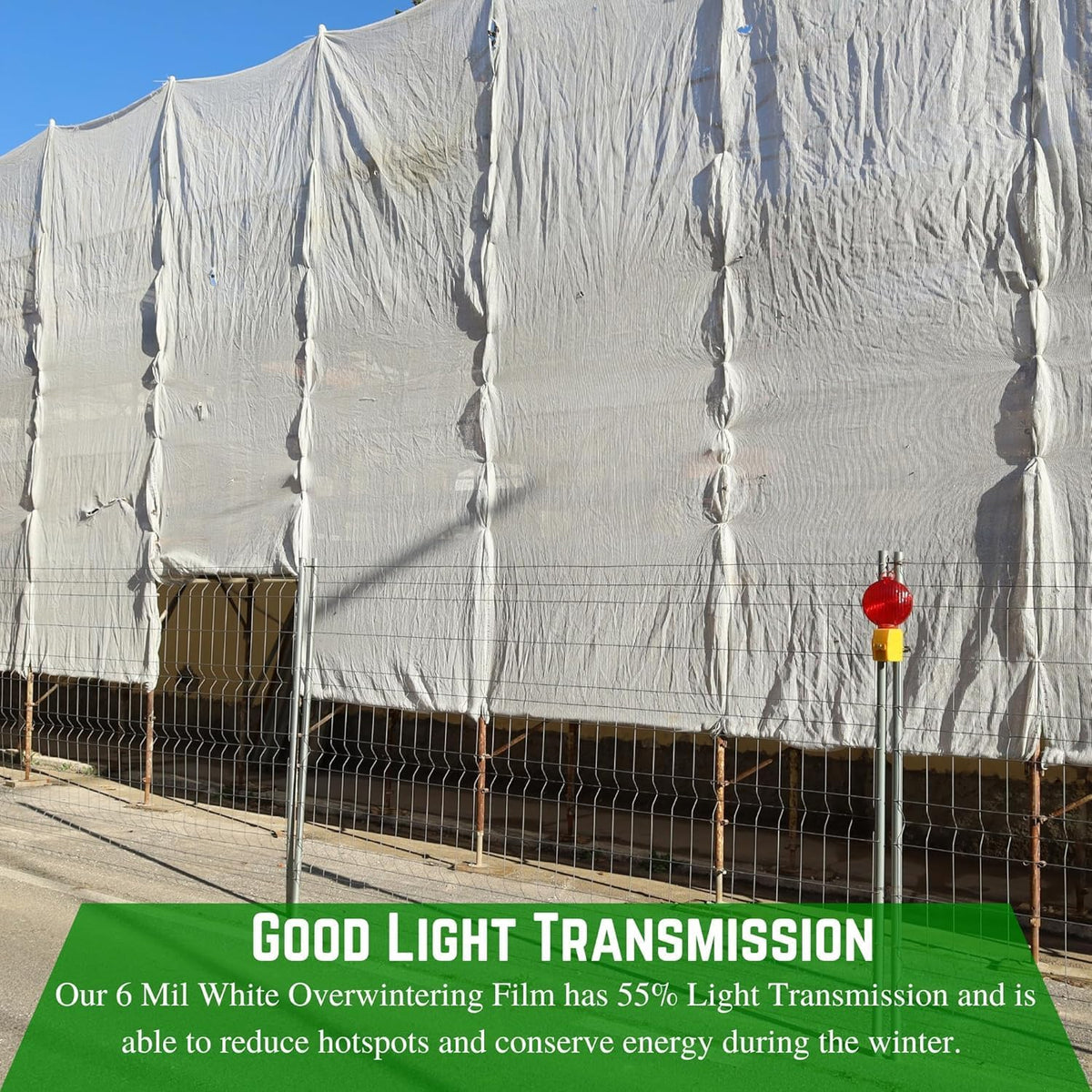 Farm Plastic Supply - 6 Mil White Plastic Sheeting - Overwintering Film, 6 Mil White Plastic Film, Greenhouse Plastic, Durable Plastic Sheeting (28' x 100')