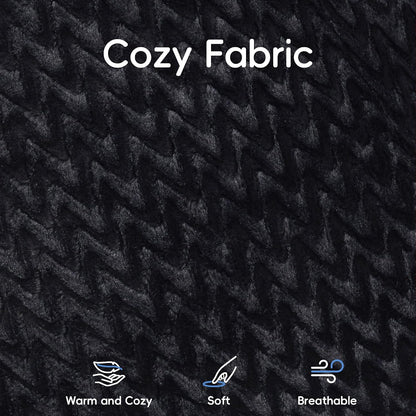 Hobestluk Giant Memory Foam Bean Bag, No-Assembly, Chevron Black Large | High Density Memory Foam, Washable & Removeable Cover, Durable Zipper, Skin Friendly Fabric, Soft Faux Fur, No Assembly