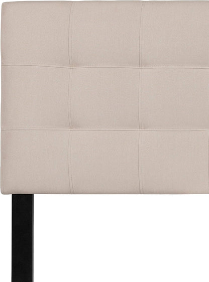 Flash Furniture Bedford Box Stitch Tufted Upholstered King Size Headboard in Beige Fabric