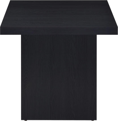 Coaster Home Furnishings - Devar - Wood - Square End Table with Thick Top, Plinth Base, and Blocky Frame - Living Room - 23.5-Inch - Black - 706277