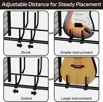 YAKANJ End Table with Guitar Stand,Record Player Stand,Vinyl Records Storage,2-Tier Guitar Stand for Acoustic,Turntable Stand for Music Studio,Grey
